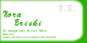 nora briski business card